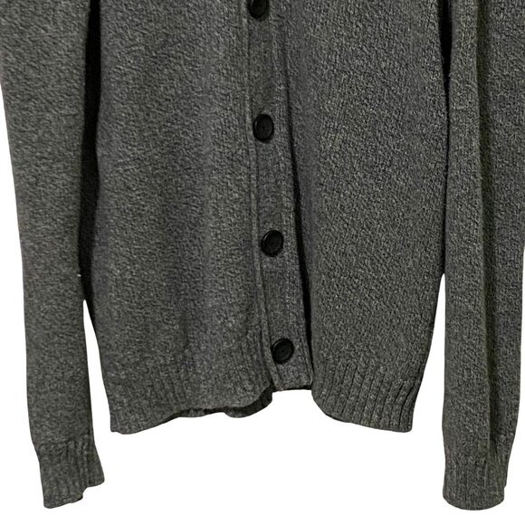 Abercrombie‎ & Fitch Mens Cardigan M Heathered Gray Grandpacore Academia Preppy - Picture 3 of 6